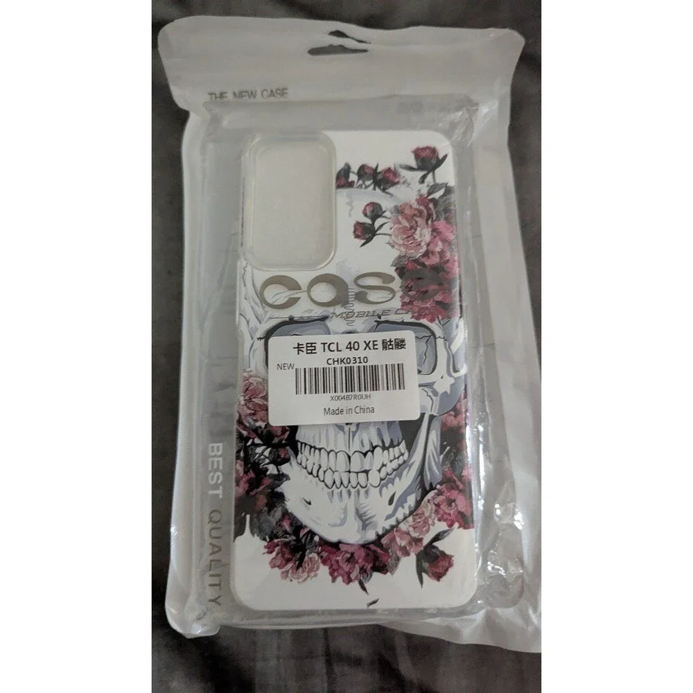 TCL 40 XE 5G Phone Case Skull Flowers